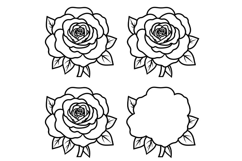 Simple Rose Outline Cliparts, Stock Vector and Royalty Free Simple Rose  Outline Illustrations