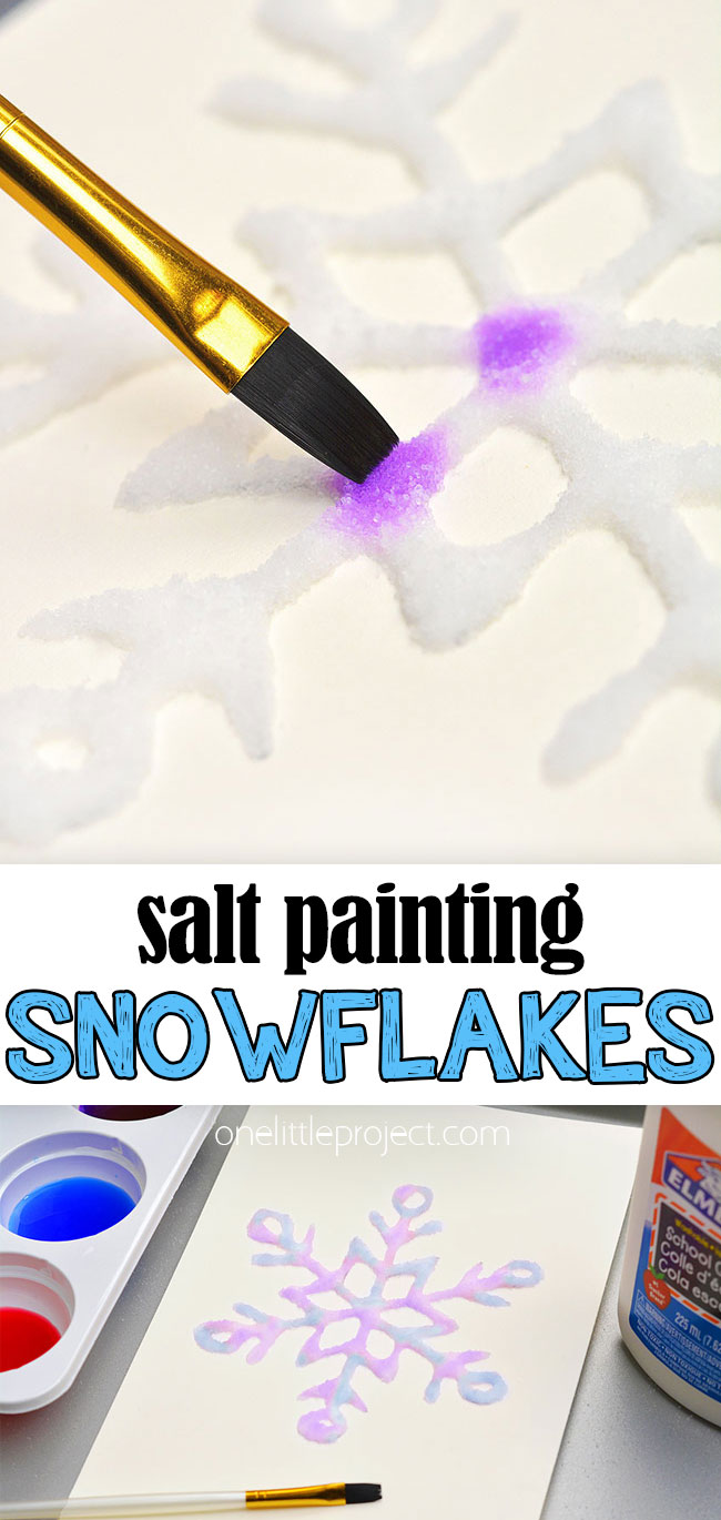 Easy salt painting winter craft
