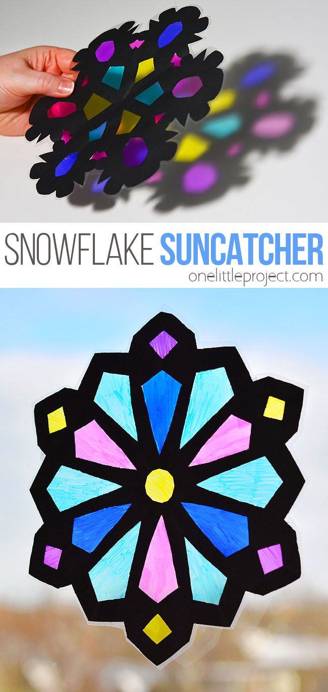 Easy snowflake suncatcher craft