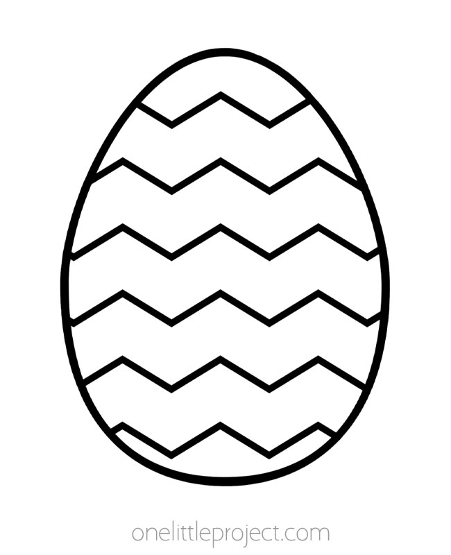 Chevron striped Easter egg template