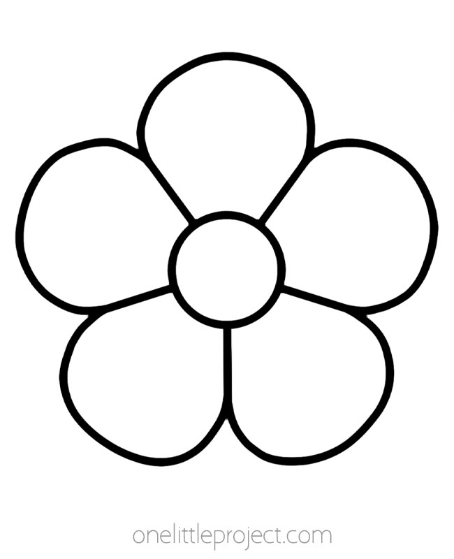 Simple five petaled flower outline