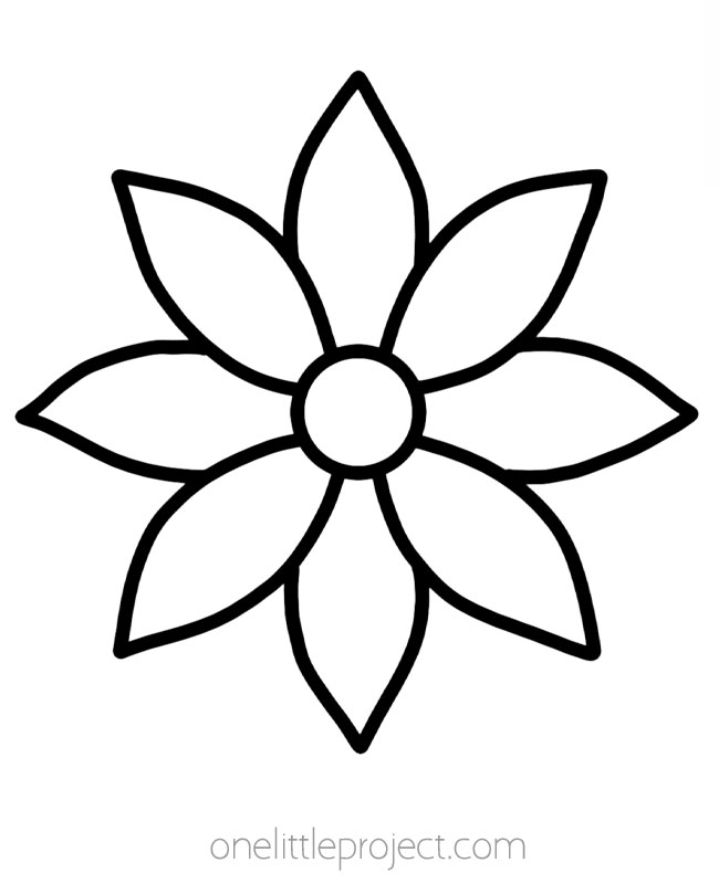 Beautiful flower template with pointed petals