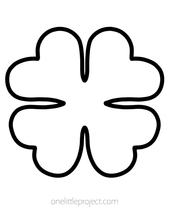 Four leaf clover outline without a stem