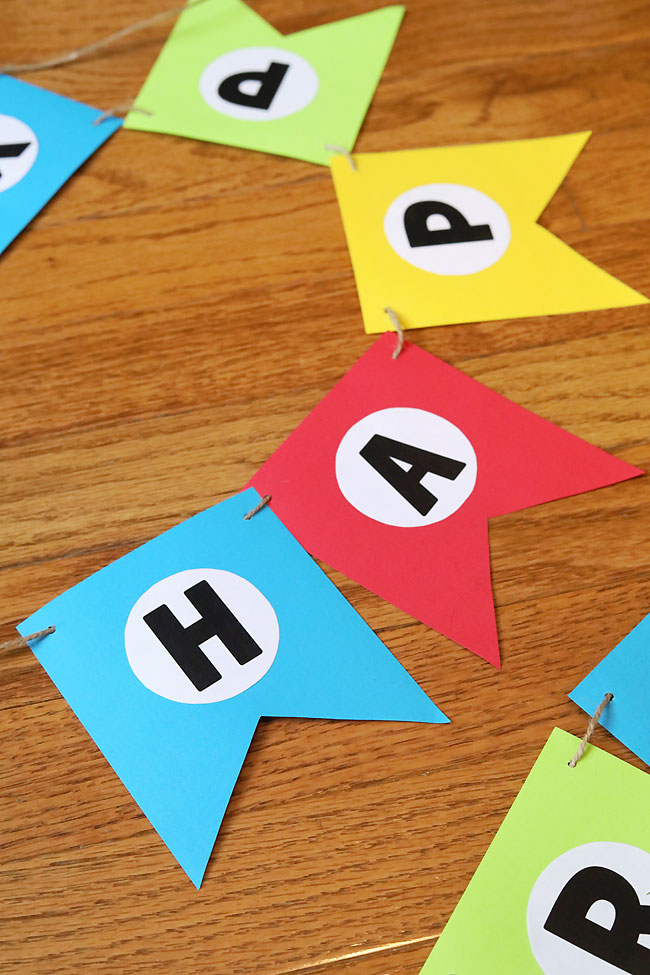 Adding letter templates to a printable Happy Birthday banner
