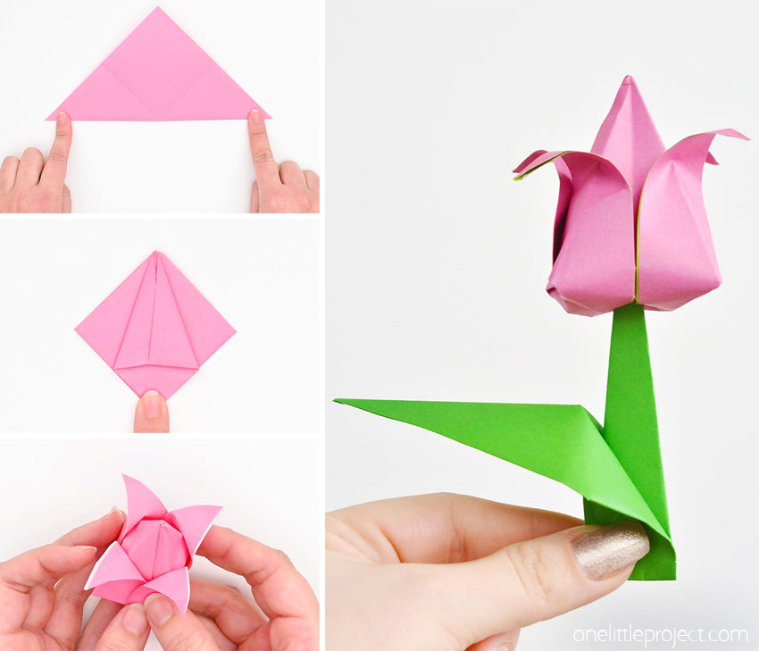 DIY origami tulip