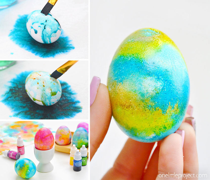 DIY watercolor Easter eggs