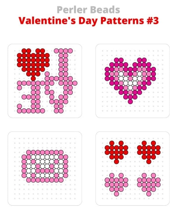 Valentine's Perler Beads | FREE Valentine's Day Perler Bead Patterns