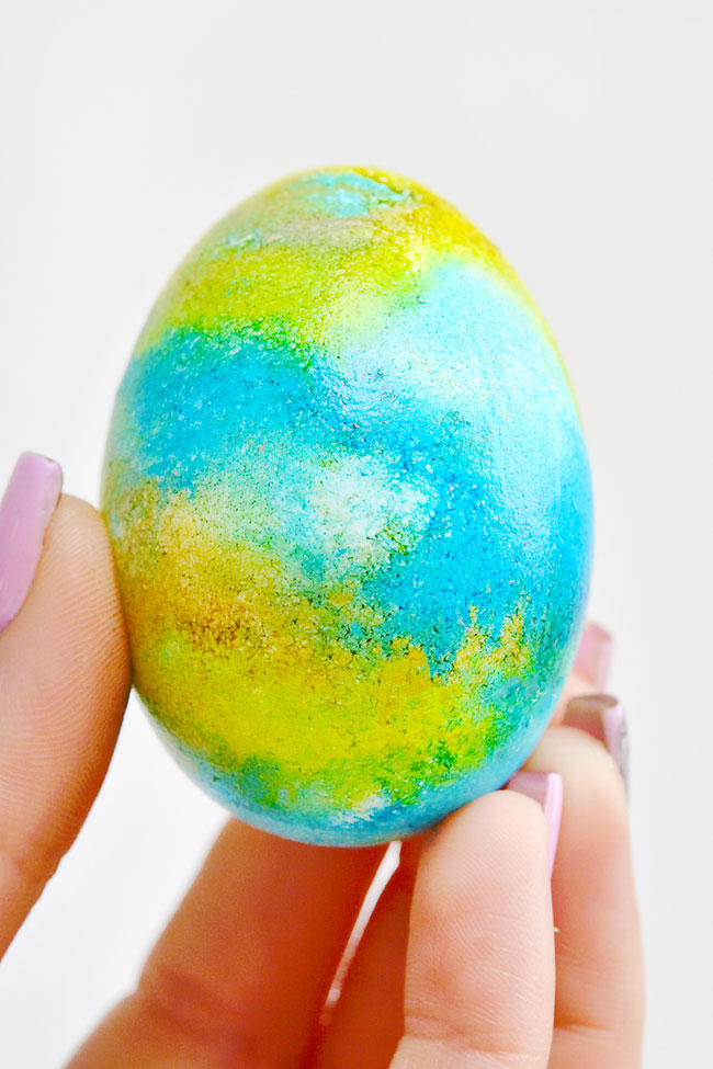 Green and blue watercolor Easter egg