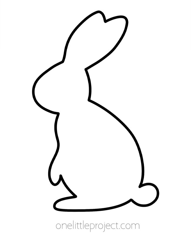 Bunny outline - tall bunny shape facing to the side