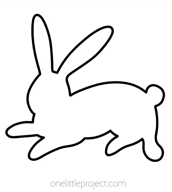 Bunny outline - leaping bunny line drawing ready for Easter