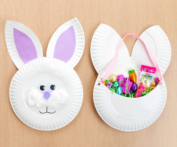Easter Bunny Paper Plate Basket