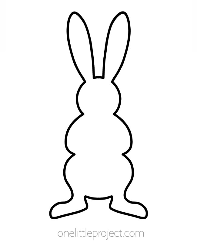 Easter Bunny template - simple line drawing of a standing bunny