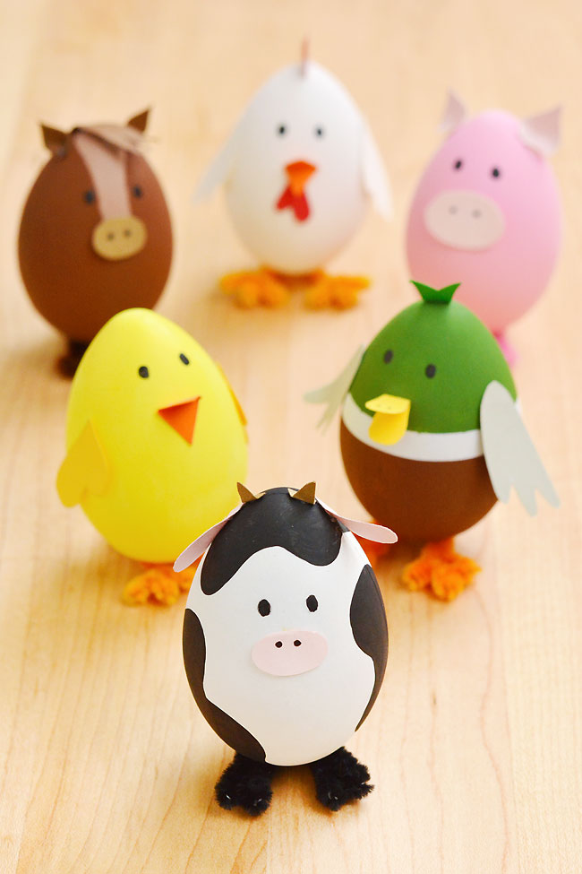 Group of super cute Easter egg animals craft