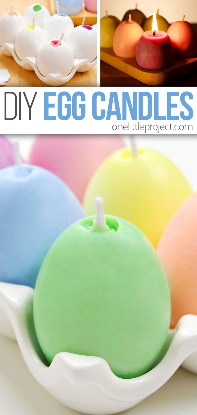 DIY egg shaped candles made in real egg shells