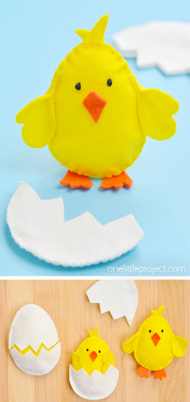 Free pattern for a felt chick and eggshell