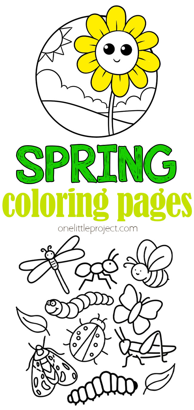 Free spring coloring pages