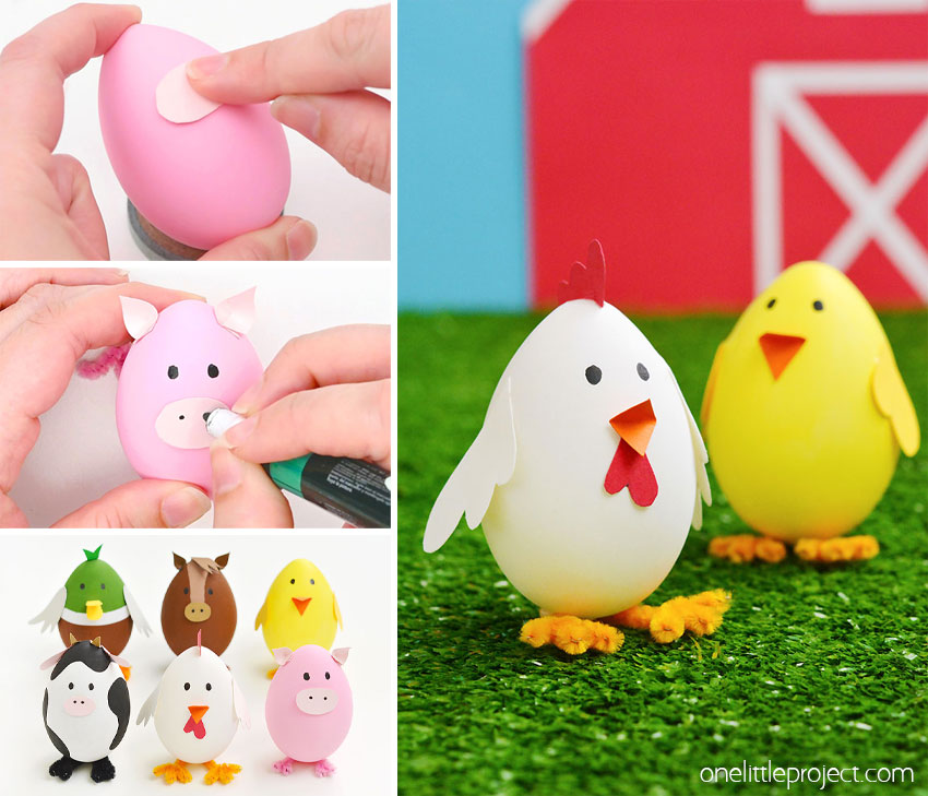 DIY farm animal Easter eggs