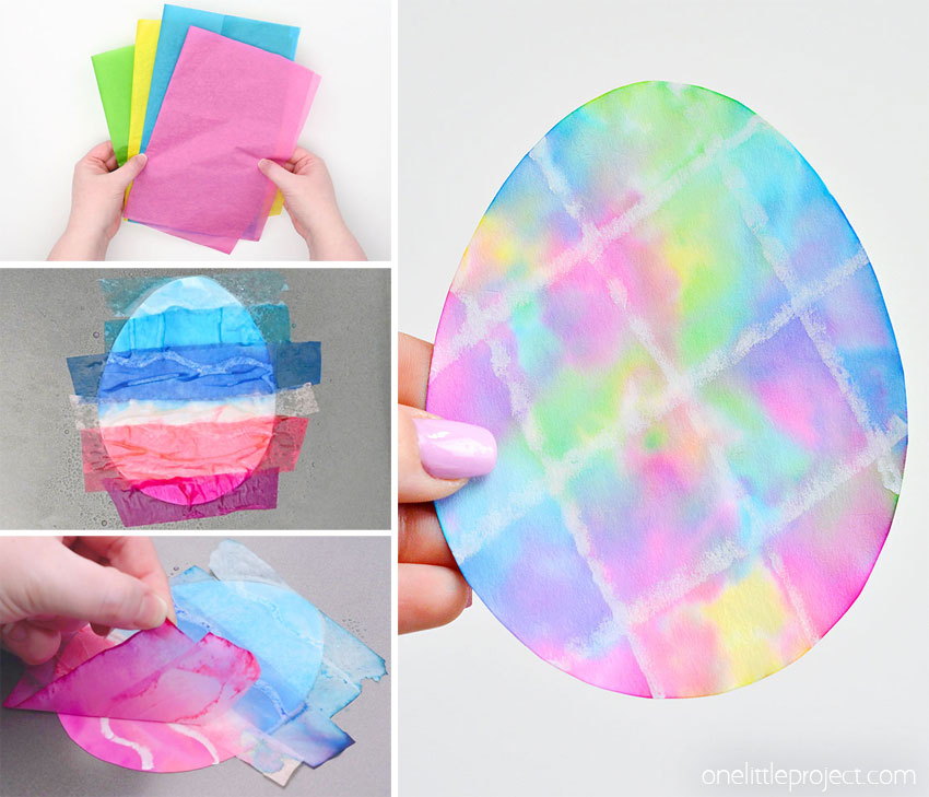 DIY bleeding tissue paper eggs