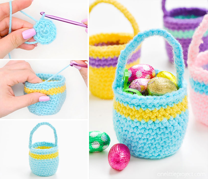 DIY crochet Easter basket