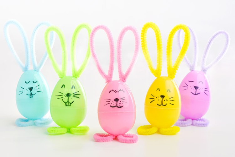 Plastic bunny Easter eggs