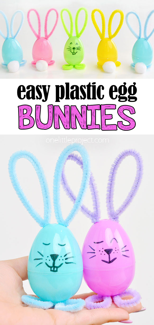 Easy plastic egg bunnies