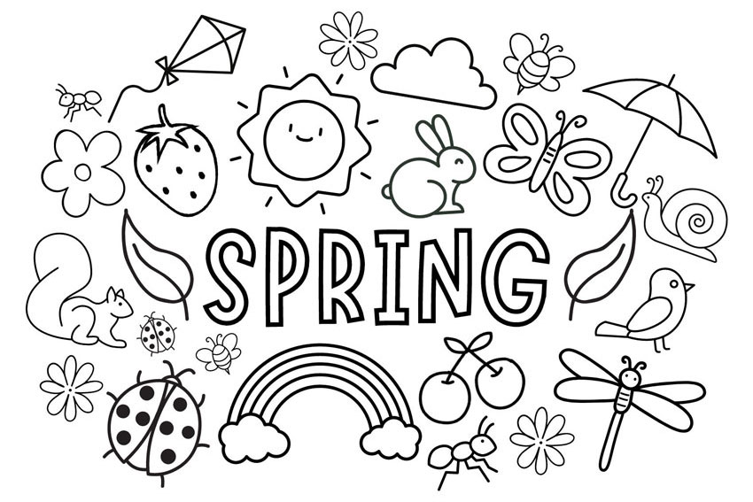Free, printable collection of spring coloring pages