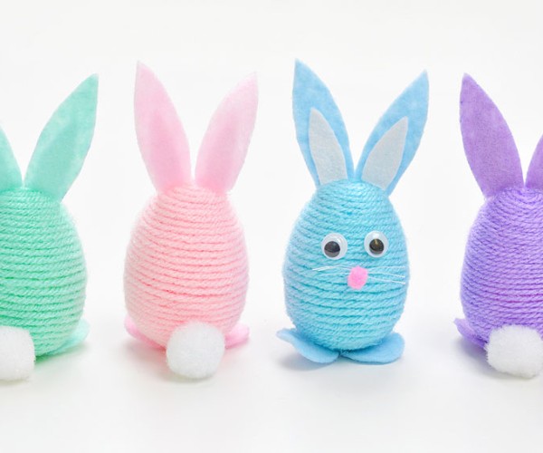 Yarn Wrapped Easter Egg Bunny