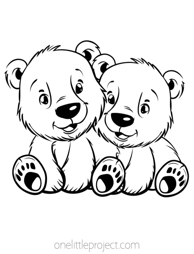 Animal Coloring Page - bears