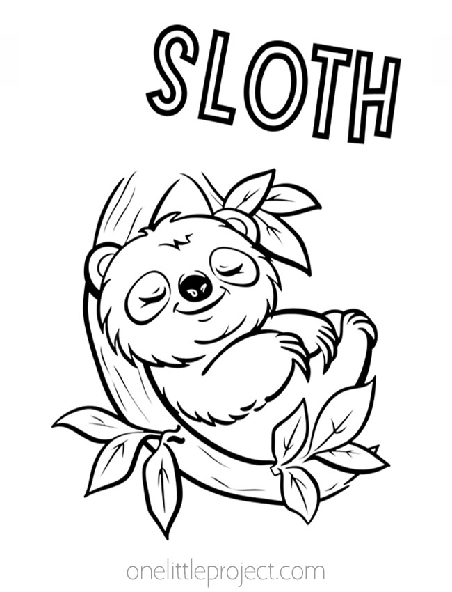 Animal Coloring Pages - sloth