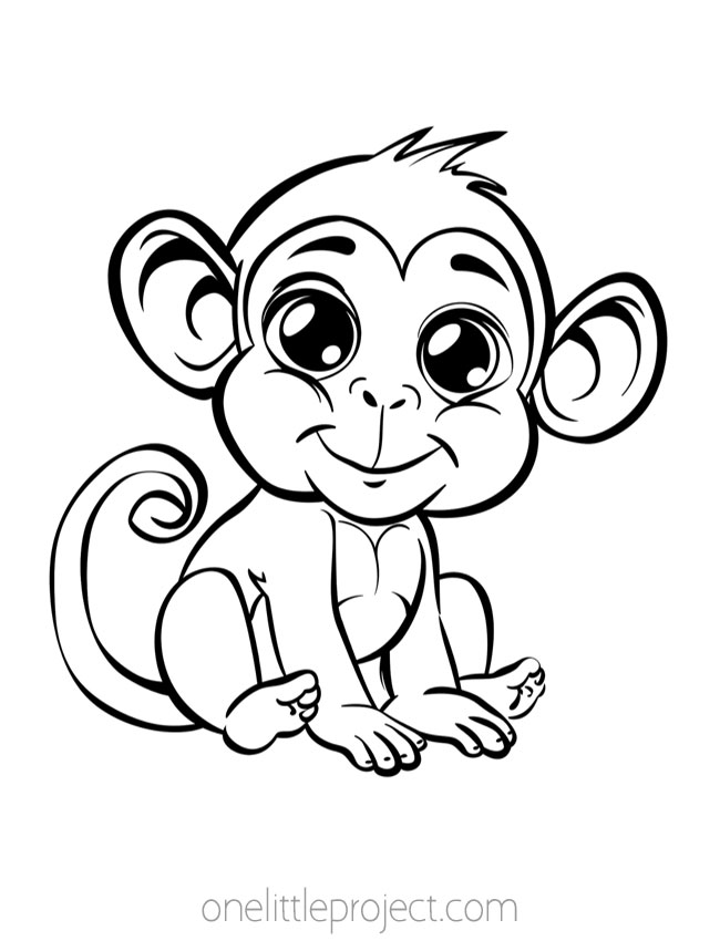 Coloring Pages of Animals - monkey