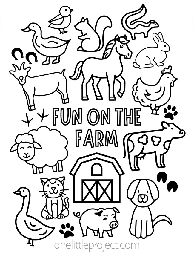 Coloring Pages of Animals - fun on the farm