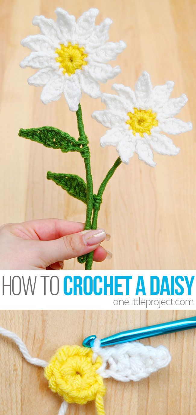 Crochet pattern for a daisy flower