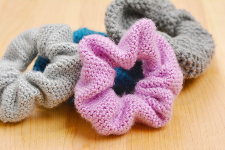 Crocheted scrunchies
