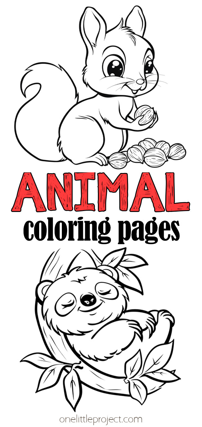 Free, printable animal coloring sheets featuring many different types of animals