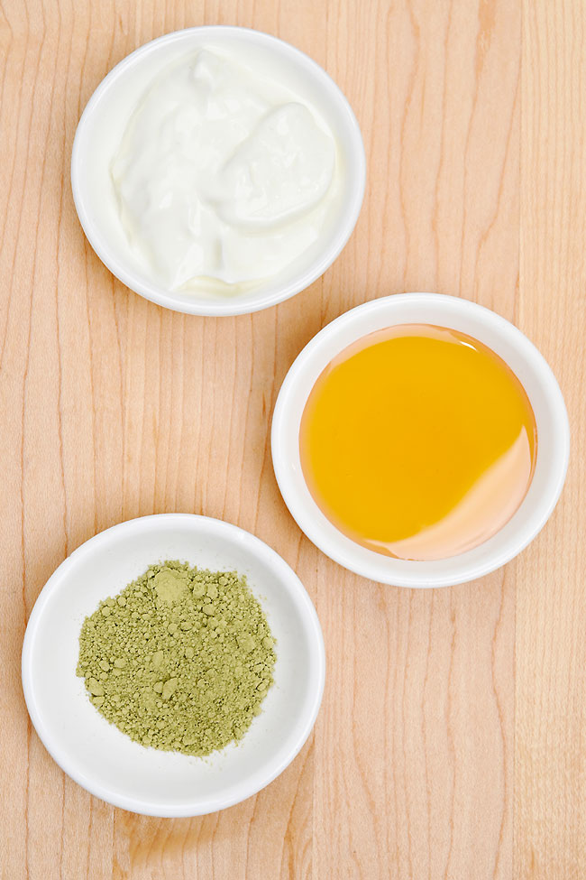 Simple pantry ingredients used for a DIY face mask