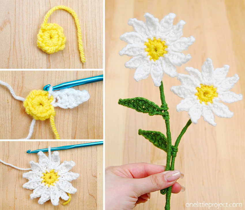 DIY crochet daisy