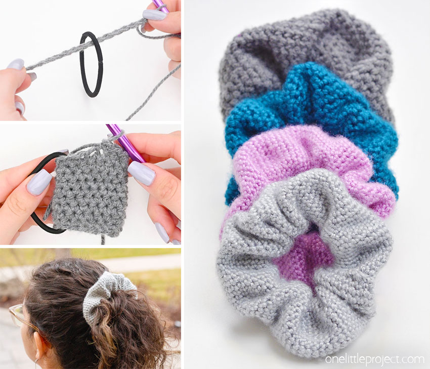 DIY crochet scrunchie