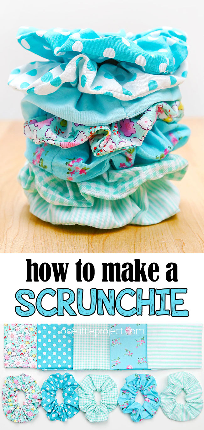 Step by step tutorial for sewing a hair scrunchie