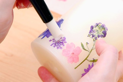 Pressed Flower Candles