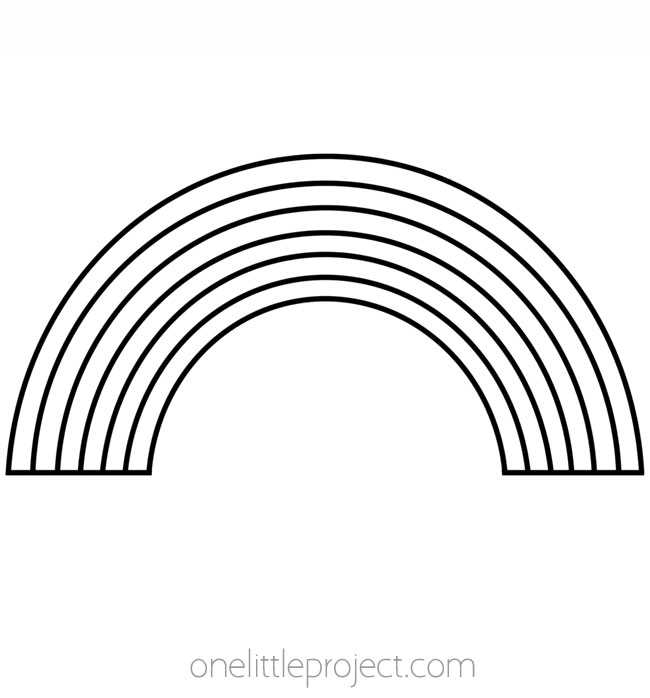 Rainbow outline with long, wide arches