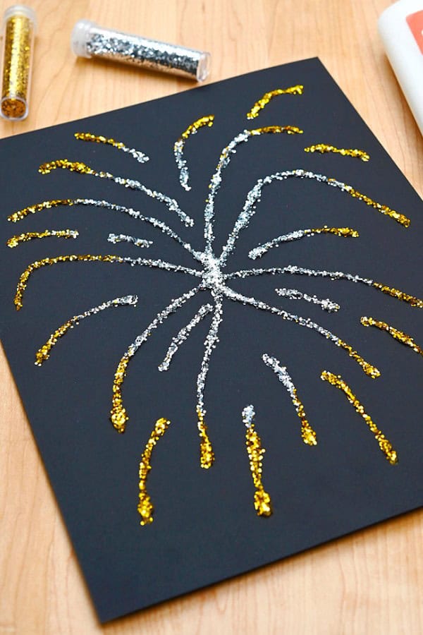 Glitter Fireworks Craft Easy Glitter Firework Art For Kids