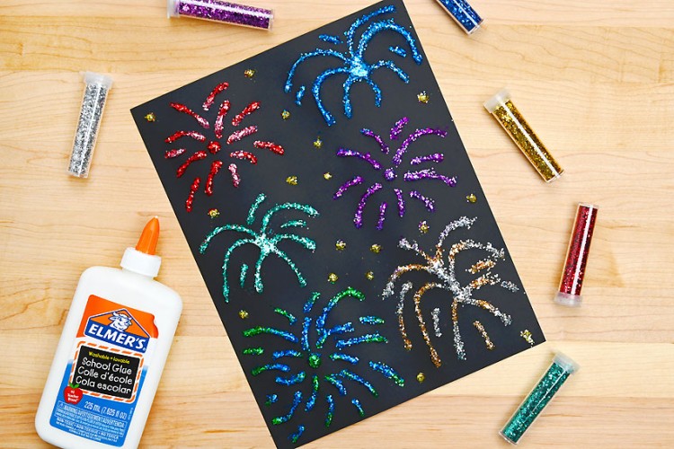 Glitter fireworks craft