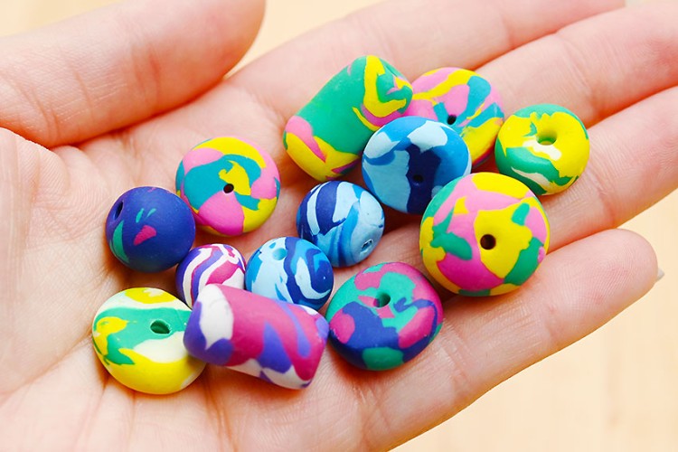 Polymer clay beads