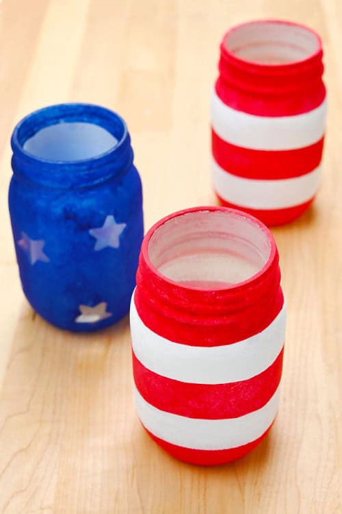 Painting Mason Jars Patriotic Mason Jars