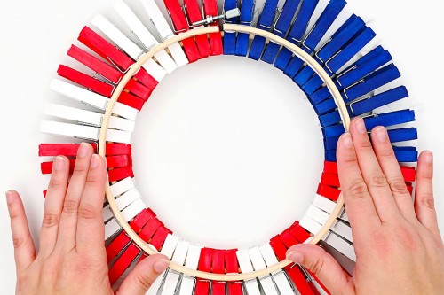 4th of July Clothespin Wreath