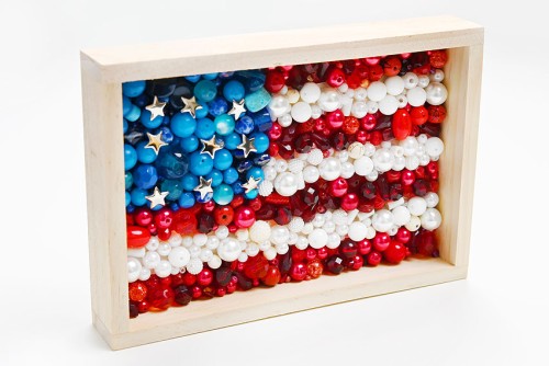American Flag Bead Art