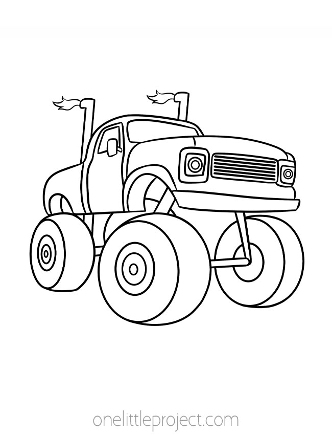 Boy Coloring Pages - monster truck