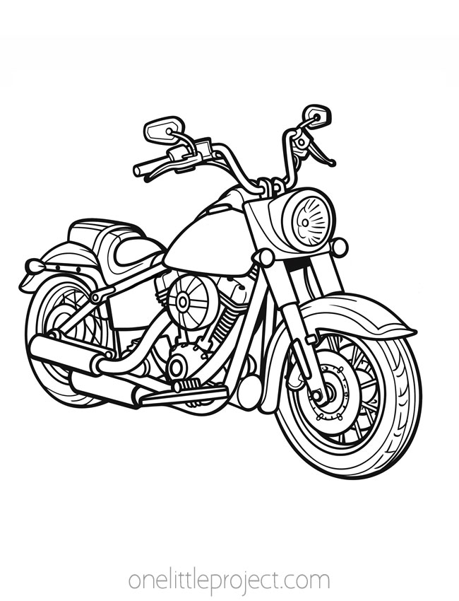 Boyish Coloring Pages - motorcycle