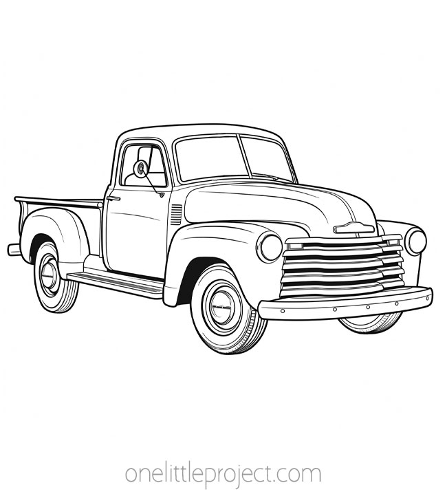 Car Coloring Page - Pickup truck