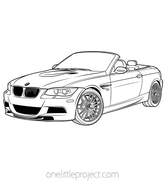 Car Coloring Page - BMW convertible